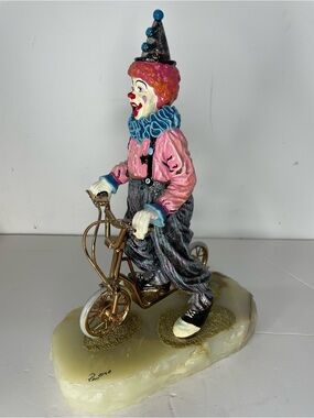 Vintage Ron Lee Scooter Clown 1990 Signed 12.5” Tall Gold Trim 23/2250 LE